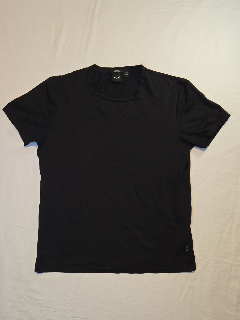 Hugo Boss Deep Black Mercerised Cotton Short Sleeve Crew Neck T-Shirt